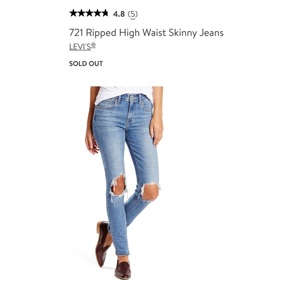 Levi’s 721 High-Rise Busted Out Knees Skinny Jeans